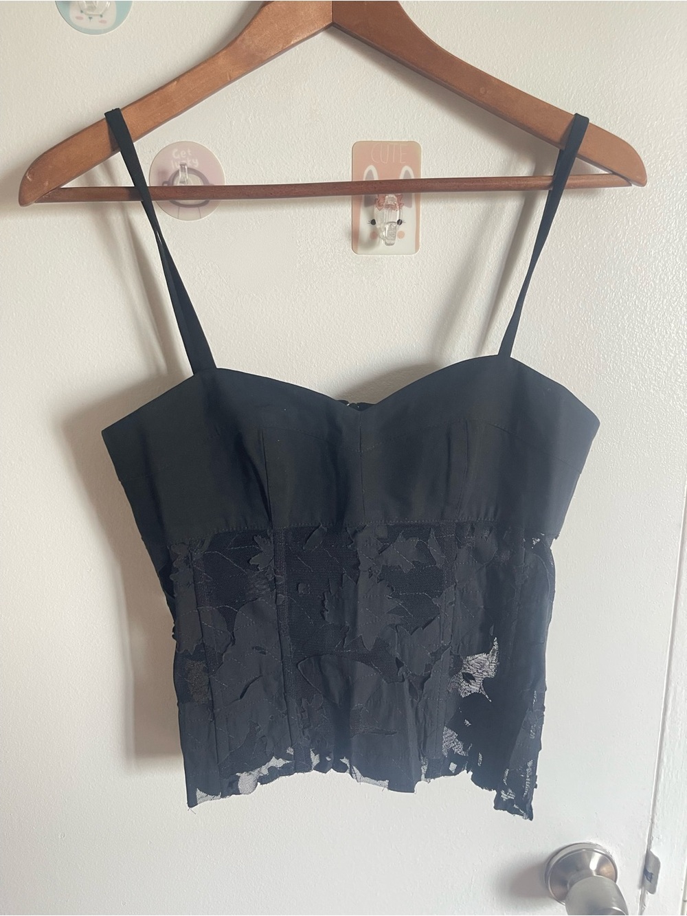 Margaret M Black Lace Bustier Cami Top Size 6